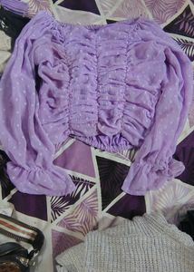 Purple Polka Dot Top