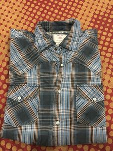 Blue N Black  Checks Double Pocket Shirt