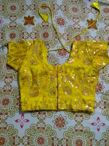 Yellow Embroidered Sequin Work Net Lehenga