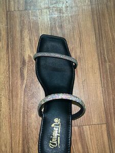 Unique Black Rhinestone Heels