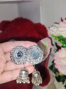 Silver Jhumka Earrings
