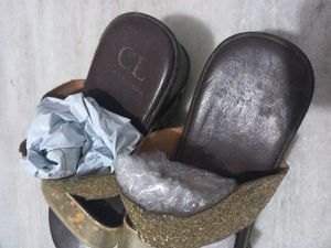 Golden Brown Gletter Heels