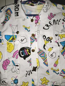 Funky Graphic Print Jacket