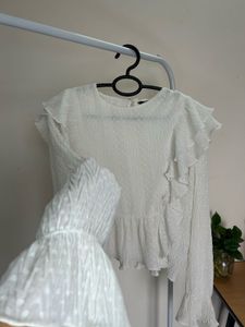 White Ruffle Blouse