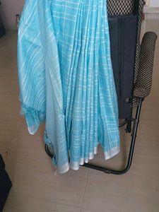 Elegant Blue Cotton Saree with blouse