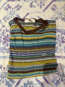 Striped V-Neck Top