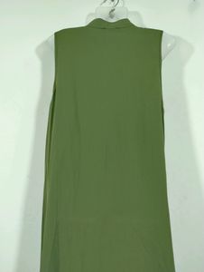 Shein Green Collar Neck Sleeveless Dress (Women)