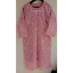 Lilac Full Embroidery Dress