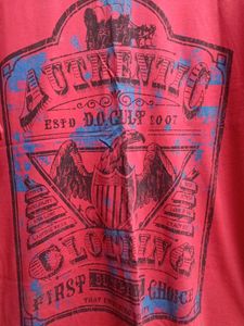 Red Colour Printed T-shirt Rarely Used