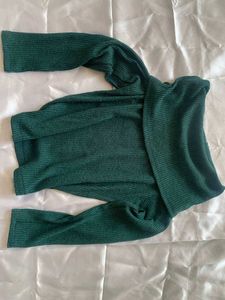 Chic Green Off-Shoulder Top