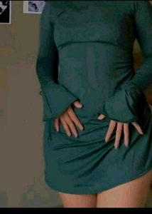 Elegant Green Mini Dress ruched pinterest