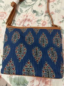 Blue Patterned Crossbody Bag
