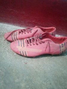 Pink Striped Adidas Soccer Cleats