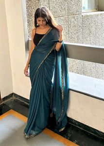 Teal Blue Saree