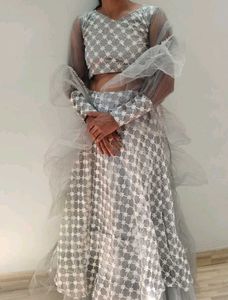 Crop Top Skirt With Dupatta