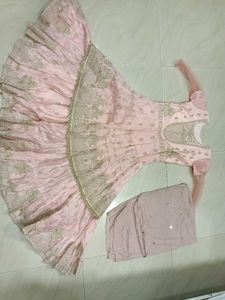 Elegant Pink gown with dupatta