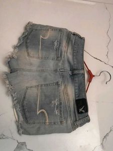 Distressed Denim Shorts