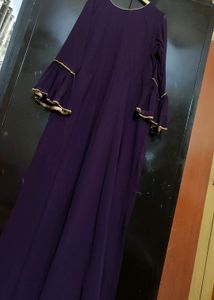 Purple Ethnic Party Wear Long Gown For 42 Bust