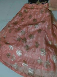 Pink Lehenga With Blause And Dupatta Net Printed