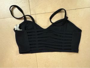 Black Crop Top open back