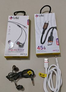 U&amp;i Earbuds &amp; Charging Cable Bundle