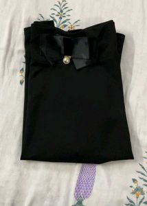 Black Skirt with Bow Detail