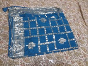 Blue & Silver Sari