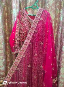 Bridal Heavy Embroidered Pink Gown