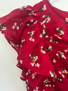 Red Floral Girls Dress
