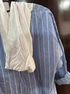 Striped Hooded Shirt Dress