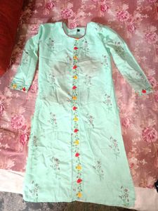 Floral Embroidered Yellow Top