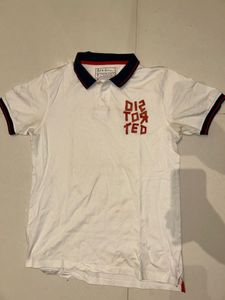 Men's White Graphic Polo Shirt