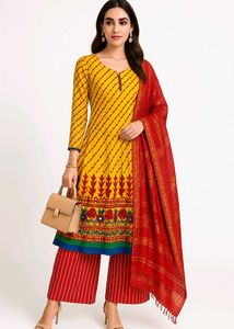 Beautiful Embroidered Frock Kurta Pant Dupatta