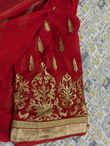 Red &amp; Gold Saree
