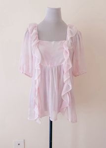 RUFFLE PINK TOP