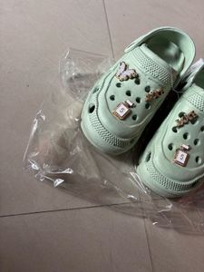Last Offer girl Cute Green women Clogs with Charms