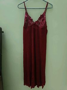 Sexy Transparent Maroon Nighty