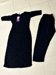 Black Kurti Pant Set