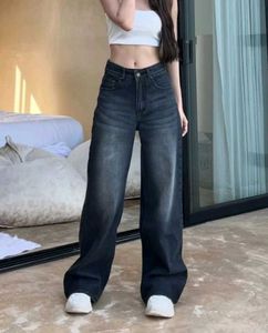 Black Whiker High Waist Super Wide Leg Jeans