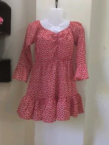 Red Polka Dot A-Line Mini Dress