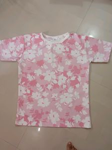 Pink Flower Print Top