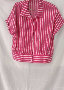 Vintage Pink Striped Top