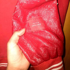 RED JACKET ❤️🔥WITH LEATHER SLEEVES