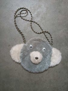 childrens teddy bear fur sling/side bag