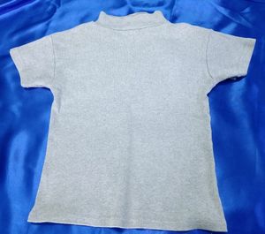 Grey Crop Top For Daily Wear