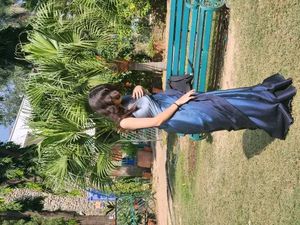 Perfect Blue Shade Blend Saree😍