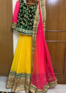 Handwork Lehenga Choli Dupatta Set