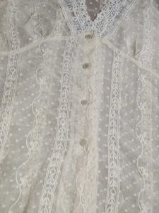 Vintage Lace Trim Button Dress