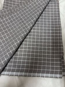 Grey Plaid Linen Fabric