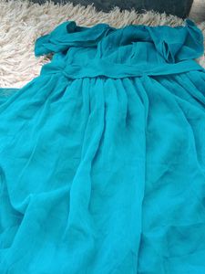 Blue Off-Shoulder Dress